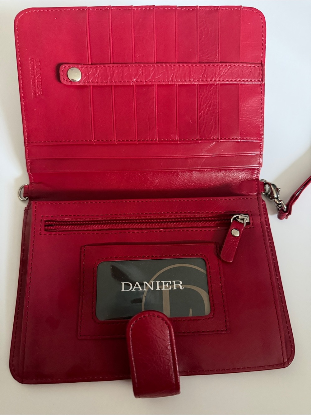 Danier Red Leather Wristlet Wallet